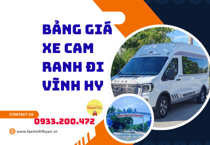 Bảng Giá Xe Cam Ranh Đi Vĩnh Hy