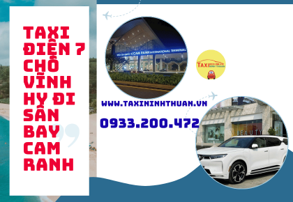 Taxi điện 7 chỗ Vĩnh Hy đi sân bay Cam Ranh