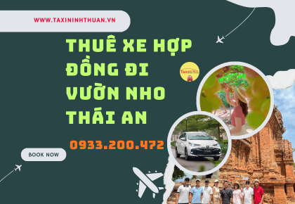 Thuê xe hợp đồng đi vườn nho thái an
