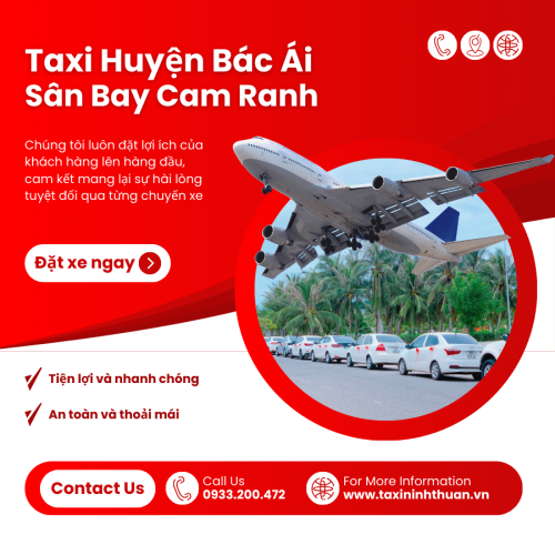 Taxi Huyện Bắc Ái, Tỉnh Ninh Thuận đến Sân Bay Cam Ranh