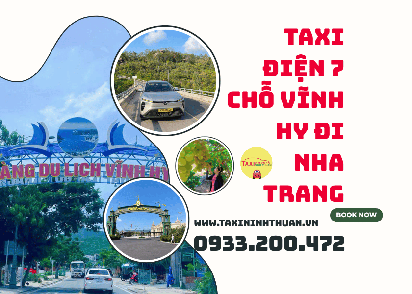 Taxi điện 7 chỗ Vĩnh Hy đi Nha Trang