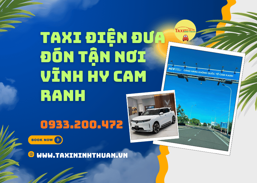 Taxi điện đưa đón tận nơi Vĩnh Hy Cam Ranh