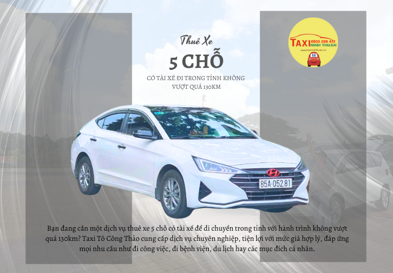 Thuê xe có tài xế đi trong tỉnh xe 5 chỗ (Ko vượt quá 130km)