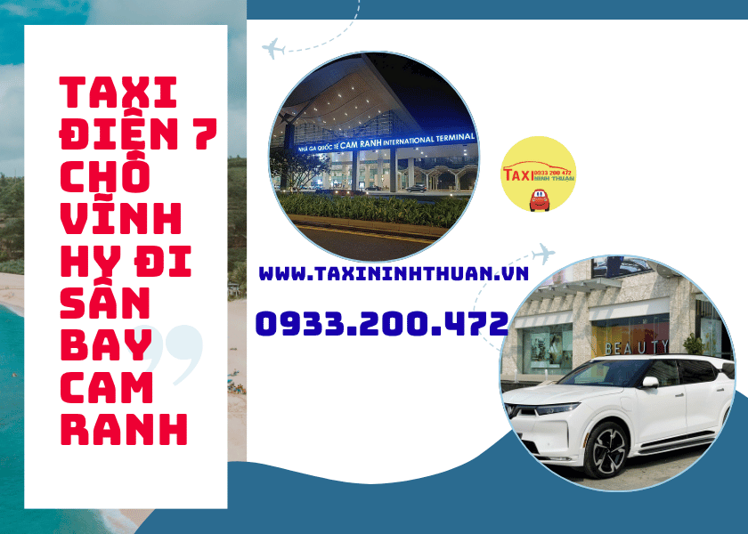 Taxi điện 7 chỗ Vĩnh Hy đi sân bay Cam Ranh